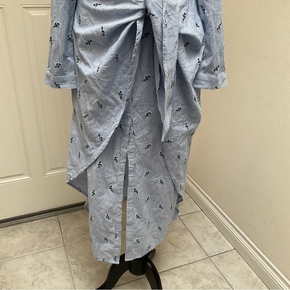 House of Harlow 1960 REVOLVE Nolita Off Shoulder Wrap Midi Dress Pinstripe - Picture 5 of 16